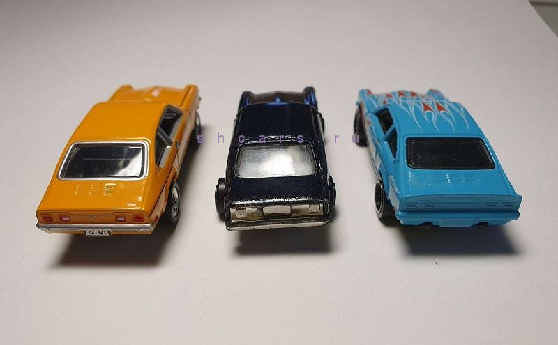 Chevrolet Vega GT желтая от Johnny Lightning, синяя от Zee и голубая от Hot Wheels